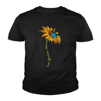 Down Syndrome Awareness Butterfly Sunflower Tshirt Youth T-shirt - Monsterry UK