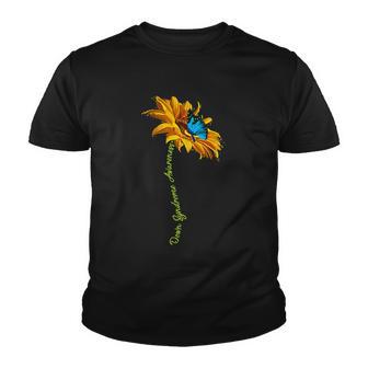 Down Syndrome Awareness Butterfly Sunflower Youth T-shirt - Thegiftio UK