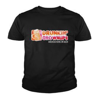 Drunken Grownups American Dad Run On Beer Funny Youth T-shirt - Monsterry