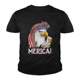 Eagle Mullet 4Th Of July Beer Usa American Flag Merica Cute Gift Youth T-shirt - Monsterry CA