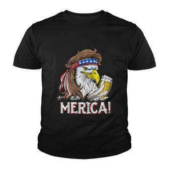 Eagle Mullet 4Th Of July Beer Usa American Flag Merica Meaningful Gift Youth T-shirt - Monsterry UK