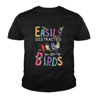 Easily Distracted By Birds Gift Funny Bird Gift V2 Youth T-shirt - Monsterry AU