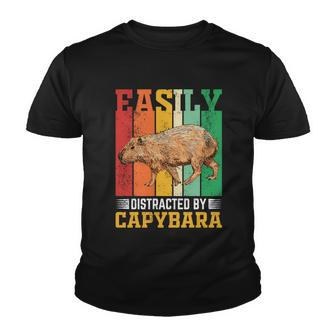 Easily Distracted By Capybara Animal Lover Rodent Gift Youth T-shirt - Monsterry DE