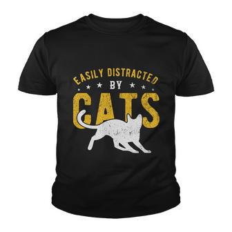 Easily Distracted By Cats Gift Youth T-shirt - Monsterry AU