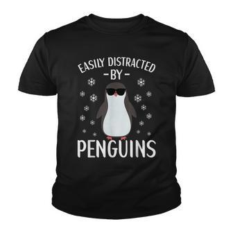 Easily Distracted By Penguins Penguin Lover For Men Women Youth T-shirt - Thegiftio UK