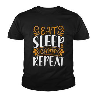 Eat Sleep Camp Repeat V2 Youth T-shirt - Monsterry