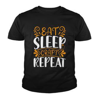 Eat Sleep Craft Repeat Youth T-shirt - Monsterry UK