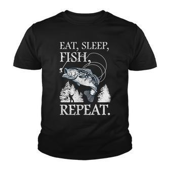 Eat Sleep Fish Repeat Tshirt Youth T-shirt - Monsterry UK