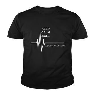 Ecg Keep Calm And Hilarious Heart Rate Youth T-shirt - Thegiftio UK