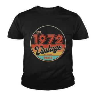 Est 1972 Vintage All Original Parts 50Th Birthday Emblem Graphic Design Printed Casual Daily Basic Youth T-shirt