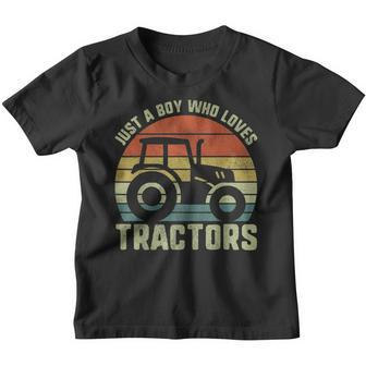 Farm Kids Tractor Just A Boy Who Loves Tractors Youth T-shirt - Thegiftio UK