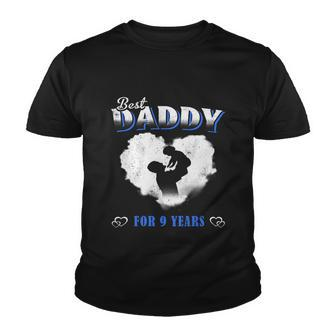 Father Baby Best Dad Daddy For 9 Years Happy Fathers Day Gift Graphic Design Printed Casual Daily Basic Youth T-shirt - Thegiftio UK