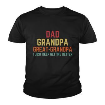 Fathers Day Gift From Grandkids Dad Grandpa Great Grandpa Gift Youth T-shirt - Monsterry UK