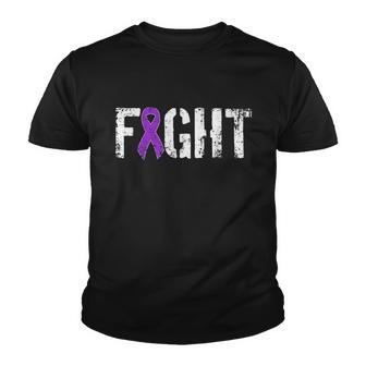 Fight Pancreatic Cancer Military Style Awareness Ribbon Tshirt Youth T-shirt - Monsterry UK