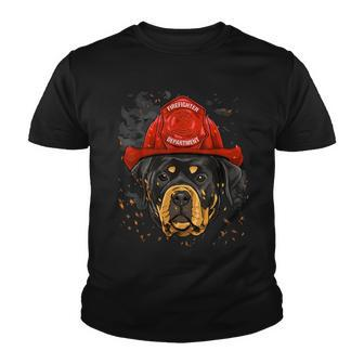 Firefighter Rottweiler Firefighter Rottweiler Dog Lover V2 Youth T-shirt - Seseable