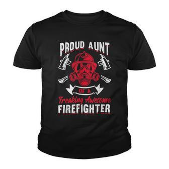 Firefighter Wildland Fireman Volunteer Firefighter Aunt Fire Department V2 Youth T-shirt - Seseable