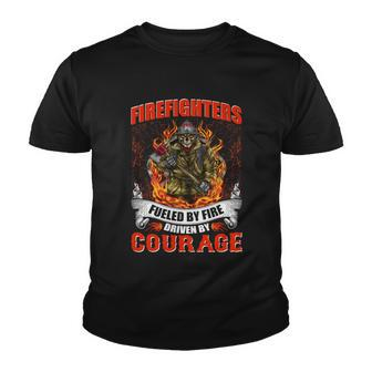 Firefighters Fueled By Fire Driven By Courage Youth T-shirt - Monsterry