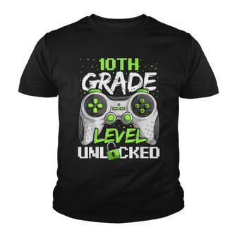 First Day Of 10Th Grade Level Unlocked Back To School V2 Youth T-shirt - Thegiftio UK