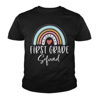 First Grade Squad Cute Rainbow Heart 1St Grade Teacher Youth T-shirt - Thegiftio UK