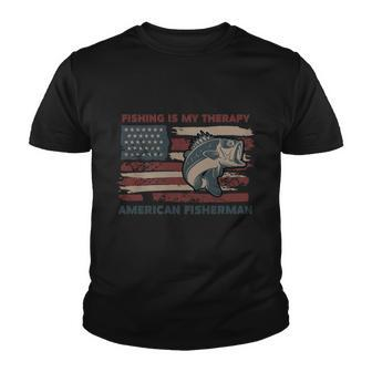 Fishing Is My Therapy American Fisherman Youth T-shirt - Monsterry DE