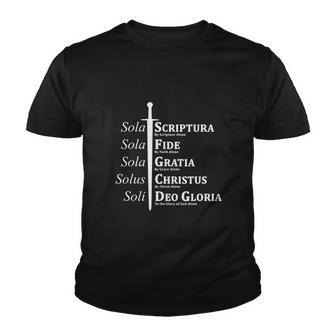 Five Solas Reformed Christian V2 Youth T-shirt - Thegiftio UK