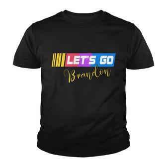 Fjb Lets Go Brandon Anti Biden Chant Racing Logo Youth T-shirt - Monsterry CA