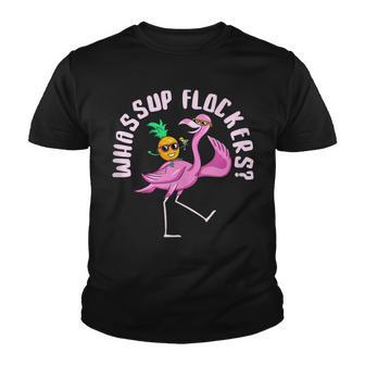 Flamingo Pineapple Whassup Flockers Youth T-shirt - Thegiftio UK