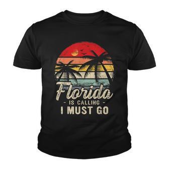 Florida Is Calling Funny Summer Cute Beaches Happy Last Day Youth T-shirt - Thegiftio UK