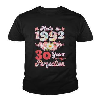 Flower Floral Made In 1992 30 Years Of Perfection 30Th Birthday Youth T-shirt - Monsterry AU