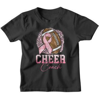 Football Cheer Coach Pink Ribbon Breast Cancer Awareness V4 Youth T-shirt - Thegiftio UK