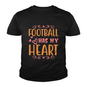 Football Has My Heart Halloween Quote V2 Youth T-shirt - Monsterry