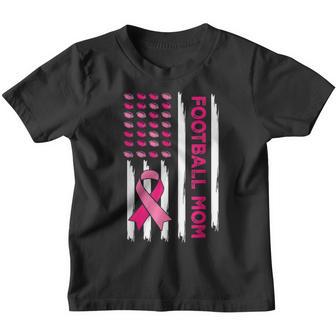 Football Mom Usa Flag Distressed Breast Cancer Awareness Youth T-shirt - Thegiftio UK