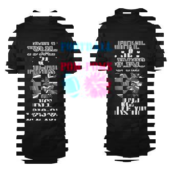 Football Or Pom Poms Uncle Loves You Gender Reveal Youth T-shirt - Thegiftio