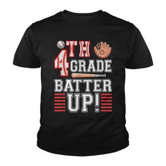 Fourth Grade Back To School 4Th Grade Batter Up Baseball Youth T-shirt - Thegiftio UK