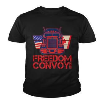 Freedom Convoy 2022 Usa Canada Truckers Tshirt Youth T-shirt - Monsterry