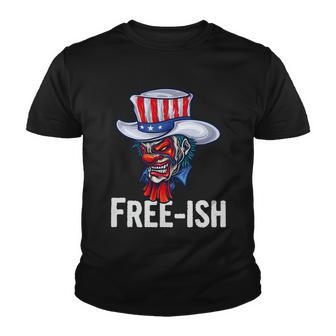Freeish Skull Funny 4Th Of July Independence Day Plus Size Graphic Shirt Youth T-shirt - Monsterry