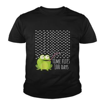 Frog Fly 100 Days Of School Teacher Boy Girl Gift Youth T-shirt - Thegiftio UK