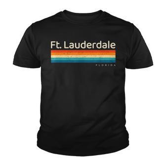 Ft Lauderdale Fl Florida Retro Design Youth T-shirt - Thegiftio UK