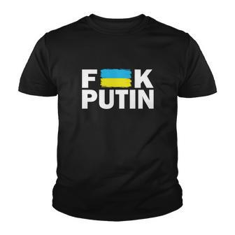 Fuck Putin | Anti War | Anti Russia | Pro Ukraine | Ukraine Flag Tshirt Youth T-shirt - Monsterry DE