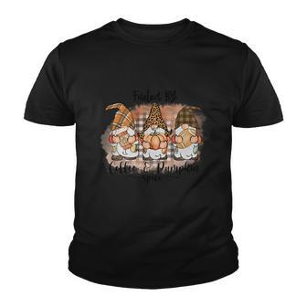 Fueled By Coffee Pumpkin Spice Thanksgiving Quote Youth T-shirt - Monsterry CA