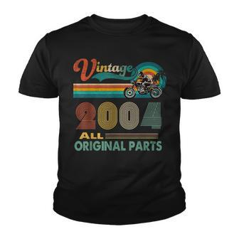 Funny 18Th Birthday Gifts Vintage Retro Motorcycle Born 2004 Youth T-shirt - Seseable