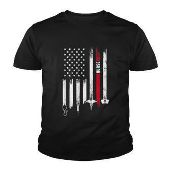Funny American Flag Nurse Day Gift Idea Youth T-shirt - Monsterry