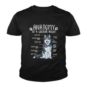 Funny Anatomy Siberian Husky Dog Lover Youth T-shirt - Thegiftio UK