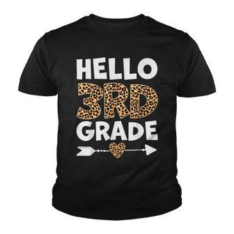 Funny Back To School Hello 3Rd Grade Leopard Teacher Student Youth T-shirt - Thegiftio UK