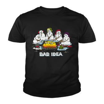 Funny Bad Idea - Snowman Melting Christmas Tshirt Youth T-shirt - Monsterry