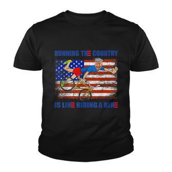 Funny Biden Falls Off Bike Running The Country Like Riding A Bike V5 Youth T-shirt - Monsterry DE