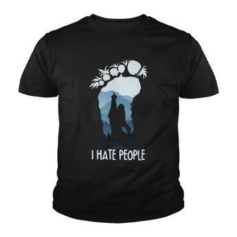 Funny Bigfoot I Hate People Tshirt Youth T-shirt - Monsterry CA