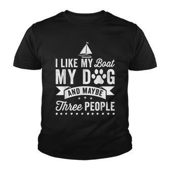 Funny Boating For Men Women Boaters Boat Owner & Dog Lover Youth T-shirt - Thegiftio UK