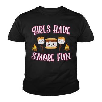Funny Camping Smores Girls Have Smore Fun Cute Kawaii Smores Youth T-shirt - Thegiftio UK