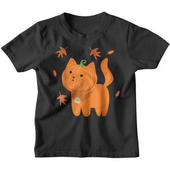 Funny Cat Pumpkin Halloween 2022 Jack O Lantern Cats Lovers Youth T-shirt - Thegiftio UK
